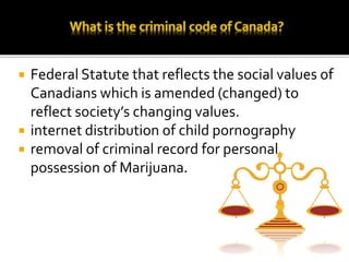 The criminal code of canada | PPTX