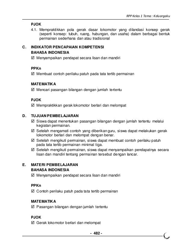 4 rpp kls 1 semester 1 keluarga