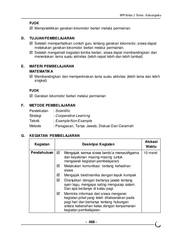 4 rpp kls 1 semester 1 keluarga