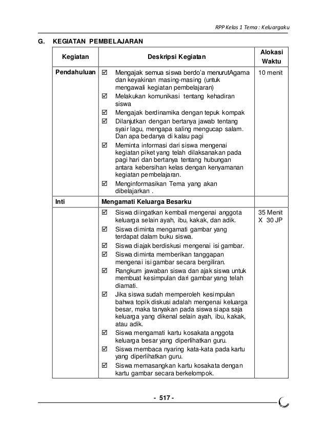 4 rpp kls 1 semester 1 keluarga