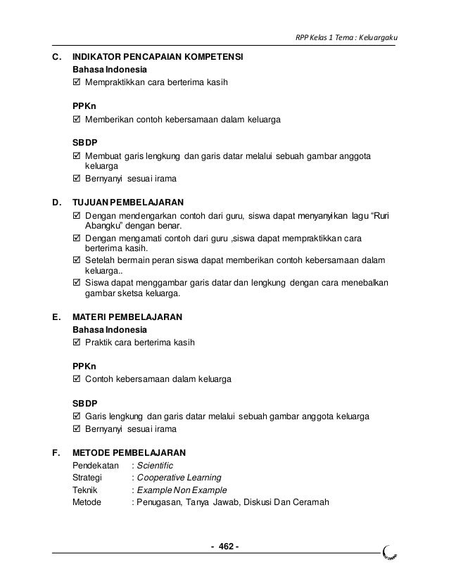 4 Rpp Kls 1 Semester 1 Keluarga