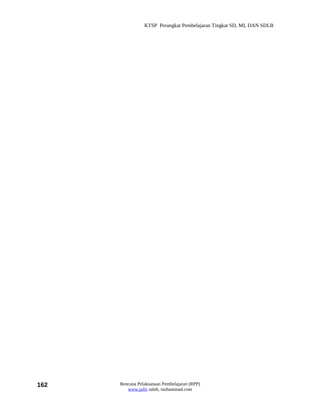 KTSP Perangkat Pembelajaran Tingkat SD, MI, DAN SDLB




162   Rencana Pelaksanaan Pembelajaran (RPP)
         www.jufri saleh, muhammad.com
 