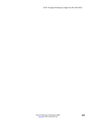KTSP Perangkat Pembelajaran Tingkat SD, MI, DAN SDLB




Rencana Pelaksanaan Pembelajaran (RPP)                        237
   www.jufri saleh, muhammad.com
 