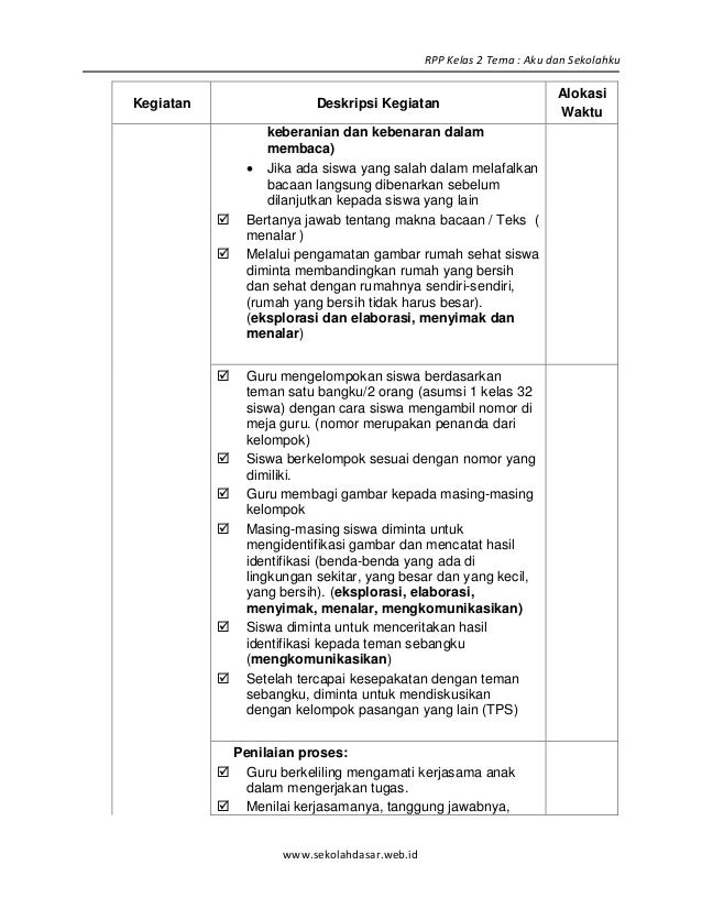 [4] rpp sd kelas 2 semester 1 aku dan sekolahku blonya nova