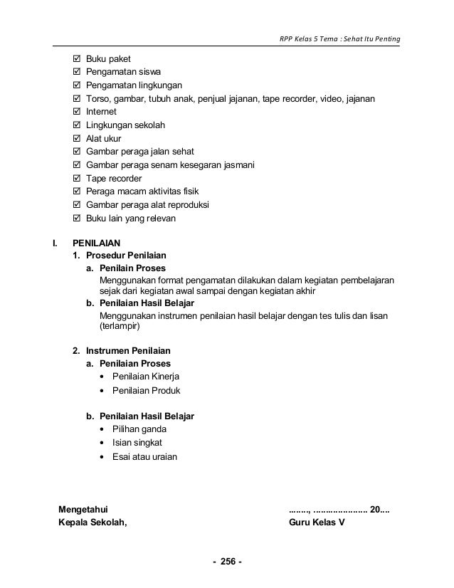 4 Rpp Sd Kelas 5 Sehat Itu Penting