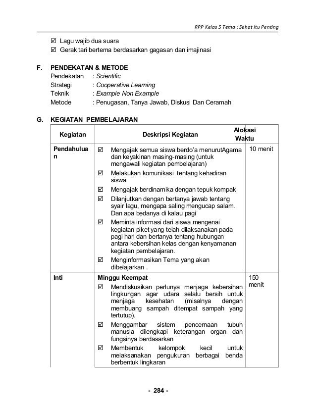 4 Rpp Sd Kelas 5 Sehat Itu Penting