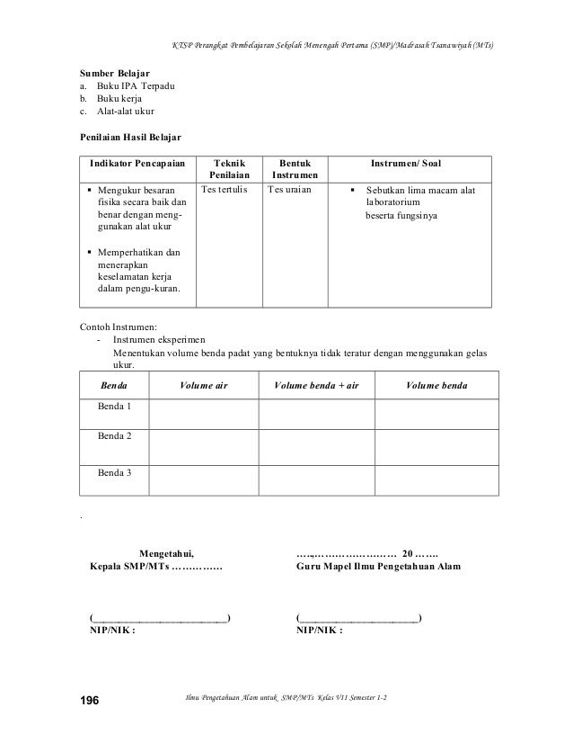 fisika kelas contoh semester 1 vii soal ipa rpp [4] smp