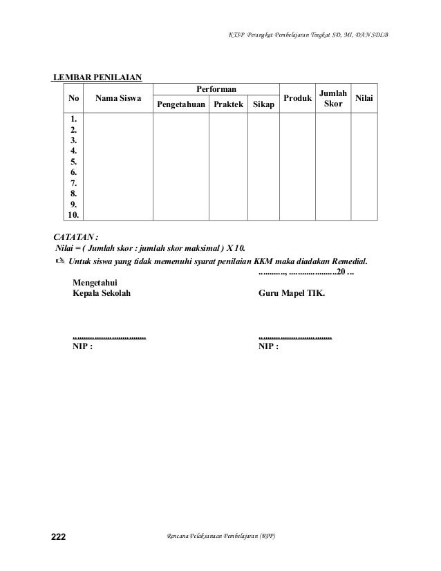 Rpp Tik Sd