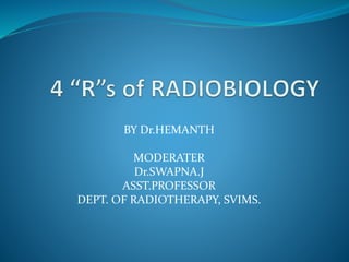 BY Dr.HEMANTH
MODERATER
Dr.SWAPNA.J
ASST.PROFESSOR
DEPT. OF RADIOTHERAPY, SVIMS.
 