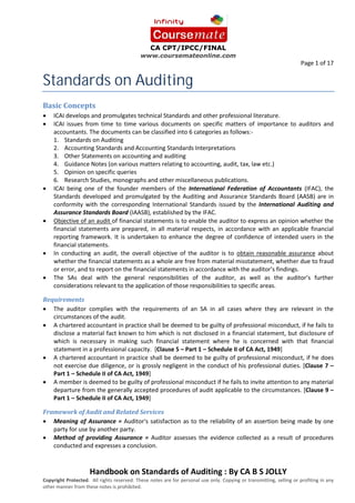 Standards on Auditing
 