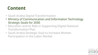 Programs have been identified to support development of a healthy ICT ...