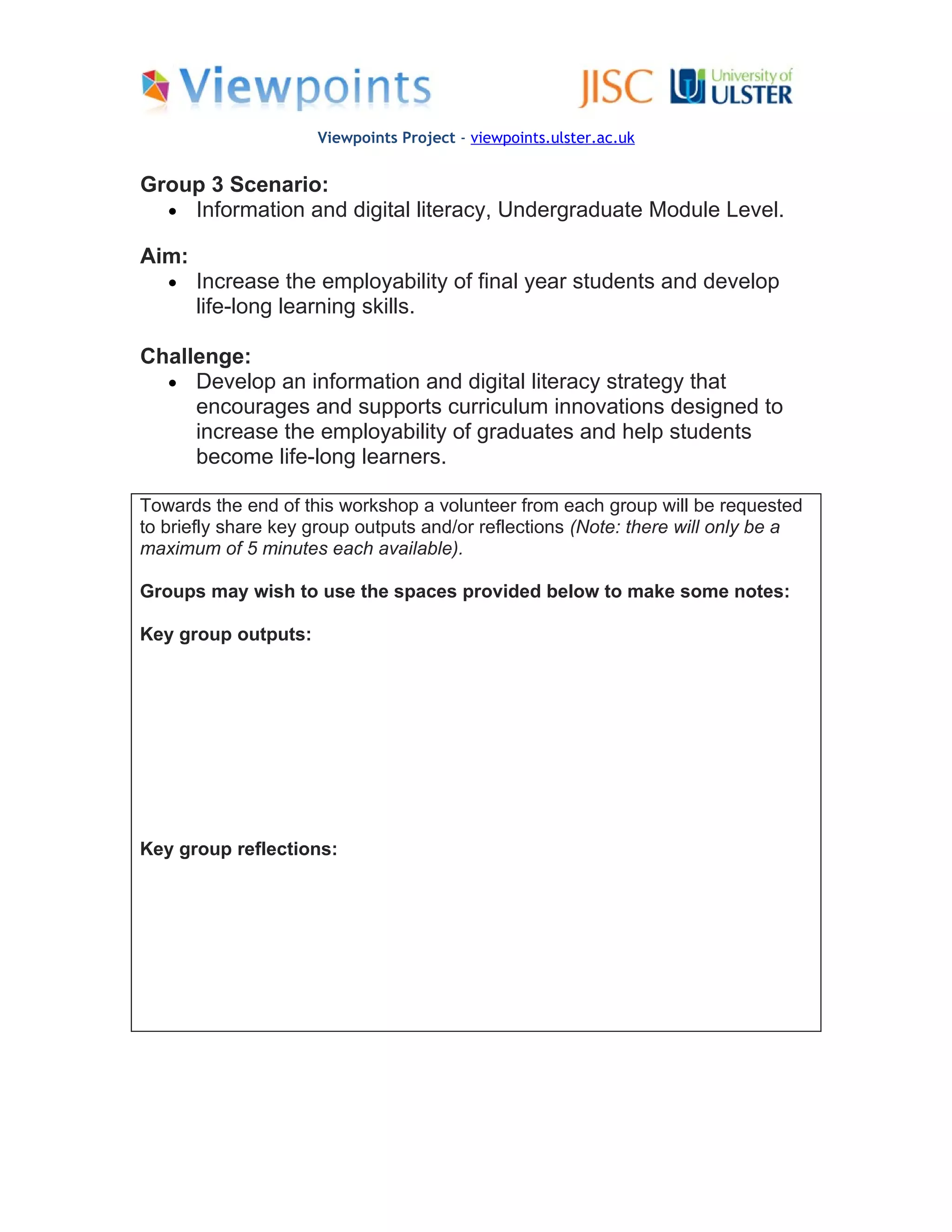 Information Skills Scenarios