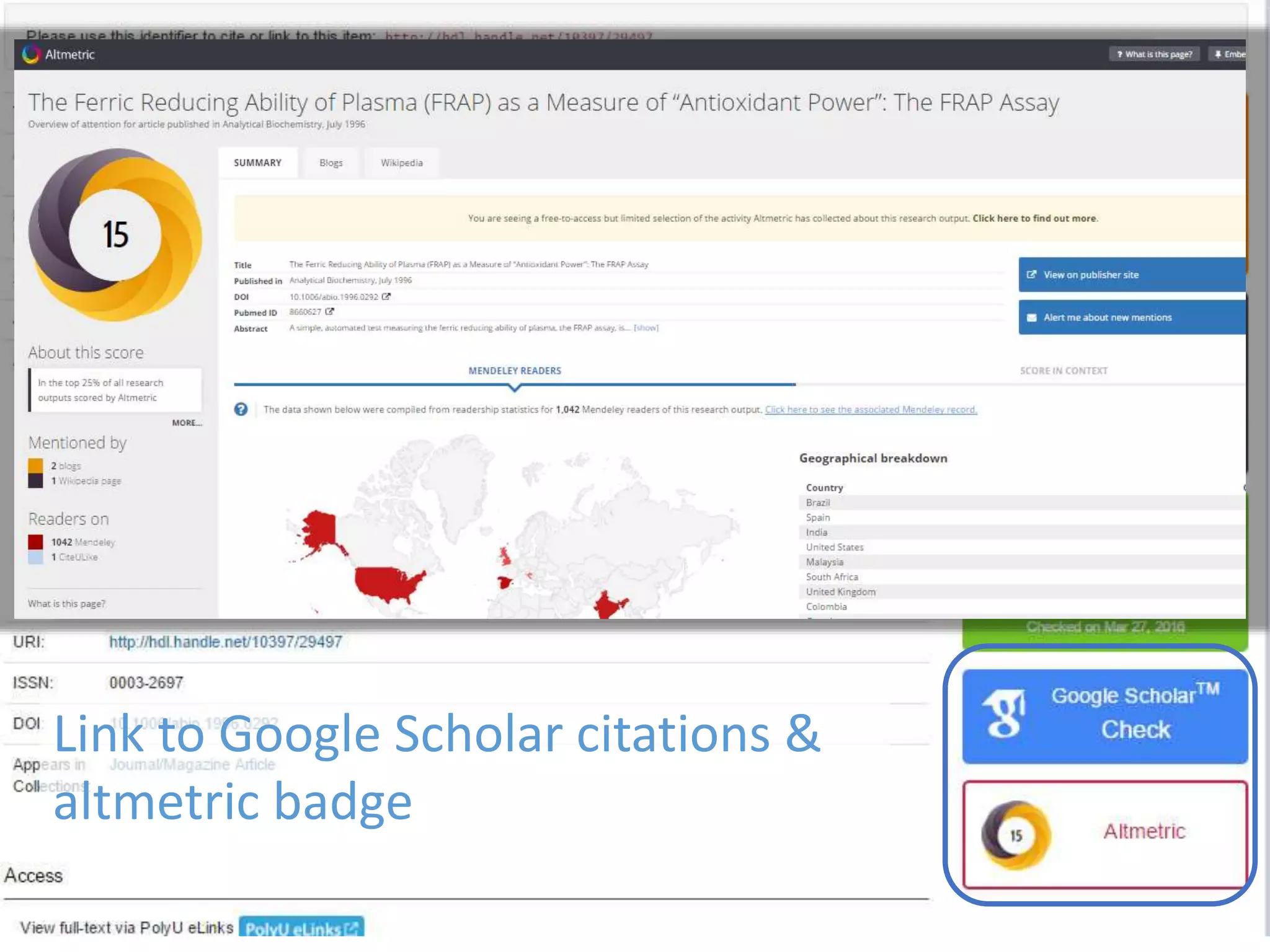 Link to Google Scholar citations &
altmetric badge
 