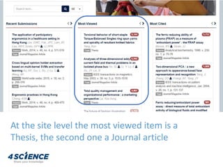 At the site level the most viewed item is a
Thesis, the second one a Journal article
 