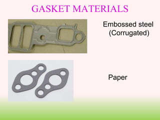 GASKET MATERIALS
Embossed steel
(Corrugated)
Paper
 
