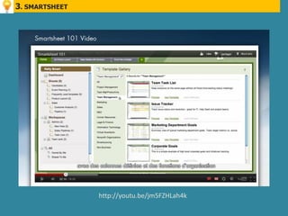 3. SMARTSHEET




                http://youtu.be/jm5FZHLah4k
 