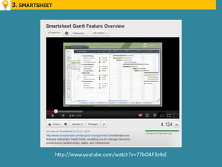 3. SMARTSHEET




                http://www.youtube.com/watch?v=77bOAF3z4sE
 
