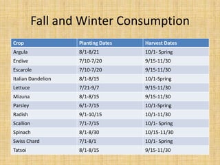Fall and Winter Consumption