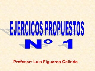 EJERCICOS PROPUESTOS Nº 1 Profesor: Luis Figueroa Galindo 