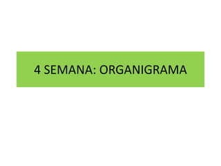 4 SEMANA: ORGANIGRAMA
 