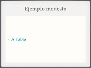 Ejemplo modesto À Table 