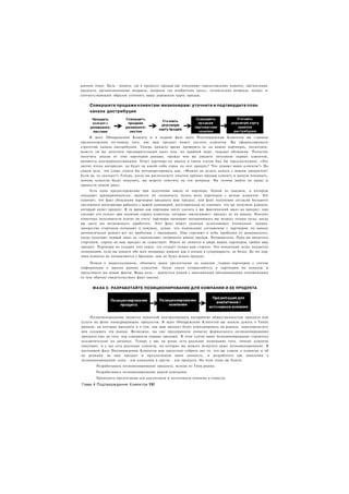 данном этапе. Цель - понять, где в процессе продаж вас отклоняют (представление клиенту, презентация
продукта, организационные вопросы, вопросы «не изобретено здесь», технические вопросы, цены), и
соответствующим образом уточнить вашу дорожную карту продаж.

     Совершите продажи клиентам-визионерам: уточните и подтвердите план
     канала дистрибуции




     В шаге Обнаружения Клиента и в первой фазе шага Подтверждения Клиентов вы строили
предположения по-поводу того, как ваш продукт может достичь клиентов. Вы сформулировали
стратегию канала дистрибуции. Теперь пришло время проверить ее на ваших партнерах, посмотрев,
можете ли вы получить предварительный заказ или, по крайней мере, твердые обещания. Попытки
получить заказы от этих партнеров раньше, прежде чем вы увидите энтузиазм первых клиентов,
являются контрпродуктивными. Ответ партнера по каналу в таком случае был бы предсказуемым: «Это
звучит очень интересно, но будет ли какой-либо спрос на этот продукт? Что думают ваши клиенты?» На
самом деле, эти слова стоило бы интерпретировать как: «Можно ли делать деньги с вашим продуктом?
Если да, то сколько?» Теперь, когда вы располагаете опытом прямых продаж клиенту и начали понимать,
почему клиенты будут покупать, вы можете ответить на эти вопросы. Вы готовы выйти на канал и
принести домой заказ.
     Есть одно предостережение при получении заказа от партнера. Одной из ловушек, в которую
попадают предприниматели, является их склонность путать роль партнеров с ролью клиентов. Это
означает, что факт убеждения партнеров продавать ваш продукт, или факт получения согласия большого
системного интегратора работать с вашей компанией, категорически не означает, что вы получили клиента,
который купит продукт. В то время как партнеры могут сделать у вас фактический заказ на продукт, они
сделают его только при наличии спроса клиентов, которые «вытягивают» продукт из их канала. Именно
конечные пользователи платят по счету; партнеры начинают воспринимать вас всерьез только тогда, когда
вы даете им возможность заработать. Этот факт может казаться ослепляющее очевидным: однако,
множество стартапов попадают в ловушку, думая, что подписание соглашения с партнером по каналу
автоматически решает все их проблемы с продажами. Они стреляют в небо пробками от шампанского,
когда получают первый заказ на «заполнение» непрямого канала продаж. Неправильно. Пока вы являетесь
стартапом, спроса на ваш продукт не существует. Никто не ломится в дверь ваших партнеров, требуя ваш
продукт. Партнеры не создают этот спрос: его создает только ваш стартап. Это концепция легко поддается
пониманию, если вы думаете обо всех непрямых каналах как о полках в супермаркете, не более. До тех пор.
пока клиенты не познакомятся с брендом, они не будут искать продукт.

     Помня о вышесказанном, обновите ваши презентации по каналам /сервис-партнерам с учетом
информации о заказах ранних клиентов. Затем смело отправляйтесь к партнерам по каналам и
представьте им новые факты. Ваша цель - вернуться домой с завязанными обязывающими отношениями
(о чем обычно свидетельствует факт заказа).


      Ф А З А 3: РАЗРАБОТАЙТЕ ПОЗИЦИОНИРОВАНИЕ ДЛЯ КОМПАНИИ И ЕЕ ПРОДУКТА




     Позиционирование является попыткой контролировать восприятие общественностью продукта или
услуги на фоне конкурирующих продуктов. В шаге Обнаружения Клиентов вы начали думать о Типах
рынков, на которые выходите и о том, как ваш продукт будет конкурировать на рынках, переопределять
или создавать эти рынки. Возможно, вы уже предприняли попытку формального позиционирования
продукта еще до того, как совершили первые продажи. В этом случае ваше позиционирование строилось
исключительно на догадках. Теперь у вас на руках есть реальное понимание того, почему клиенты
покупают, и у вас есть реальные клиенты, на которых вы можете испытать ваше позиционирование. В
настоящей фазе Подтверждения Клиентов вам предстоит собрать все то. что вы узнали о клиентах и об
их реакции на ваш продукт и предлагаемую вами ценность, и разработать два заявления о
позиционировании: одно - для компании и другое - для продукта. На этом этапе вы будете:
        Разрабатывать позиционирование продукта, исходя из Типа рынка.
        Разрабатывать позиционирование вашей компании.
        Проводить презентации для аналитиков и источников влияния в отрасли.
Глава 4 Подтверждение Клиентов 190
 