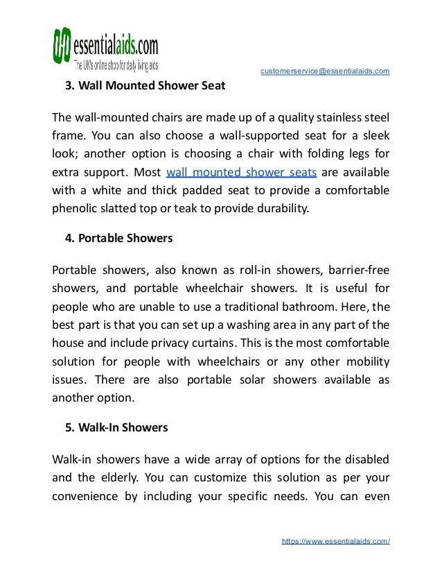 4 shower solutions for elderly and disabled