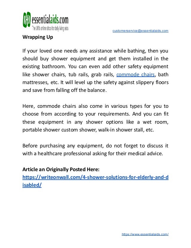 4 shower solutions for elderly and disabled