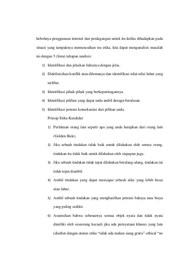 Etika Penggunaan Internet  Dan Media Sosial