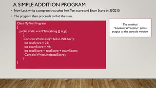 A simple program C# program | PPT