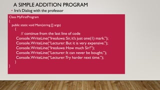 A simple program C# program | PPT