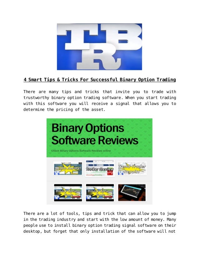 binary options tips and tricks