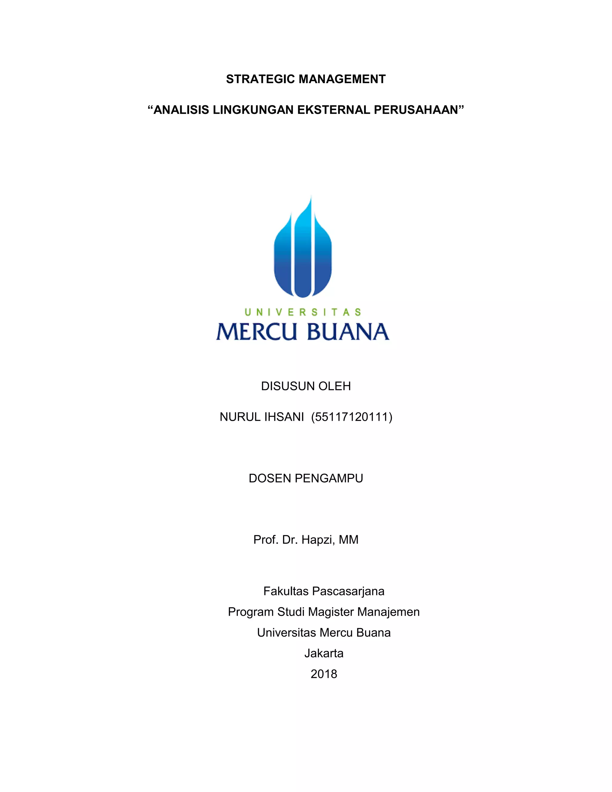 4,sm,nurul ihsani,hapzi ali,swot analisis,strategic management ...