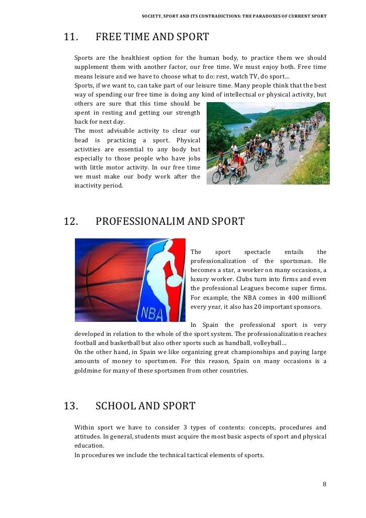 Society, sport and its contradictions the paradoxes of current sport