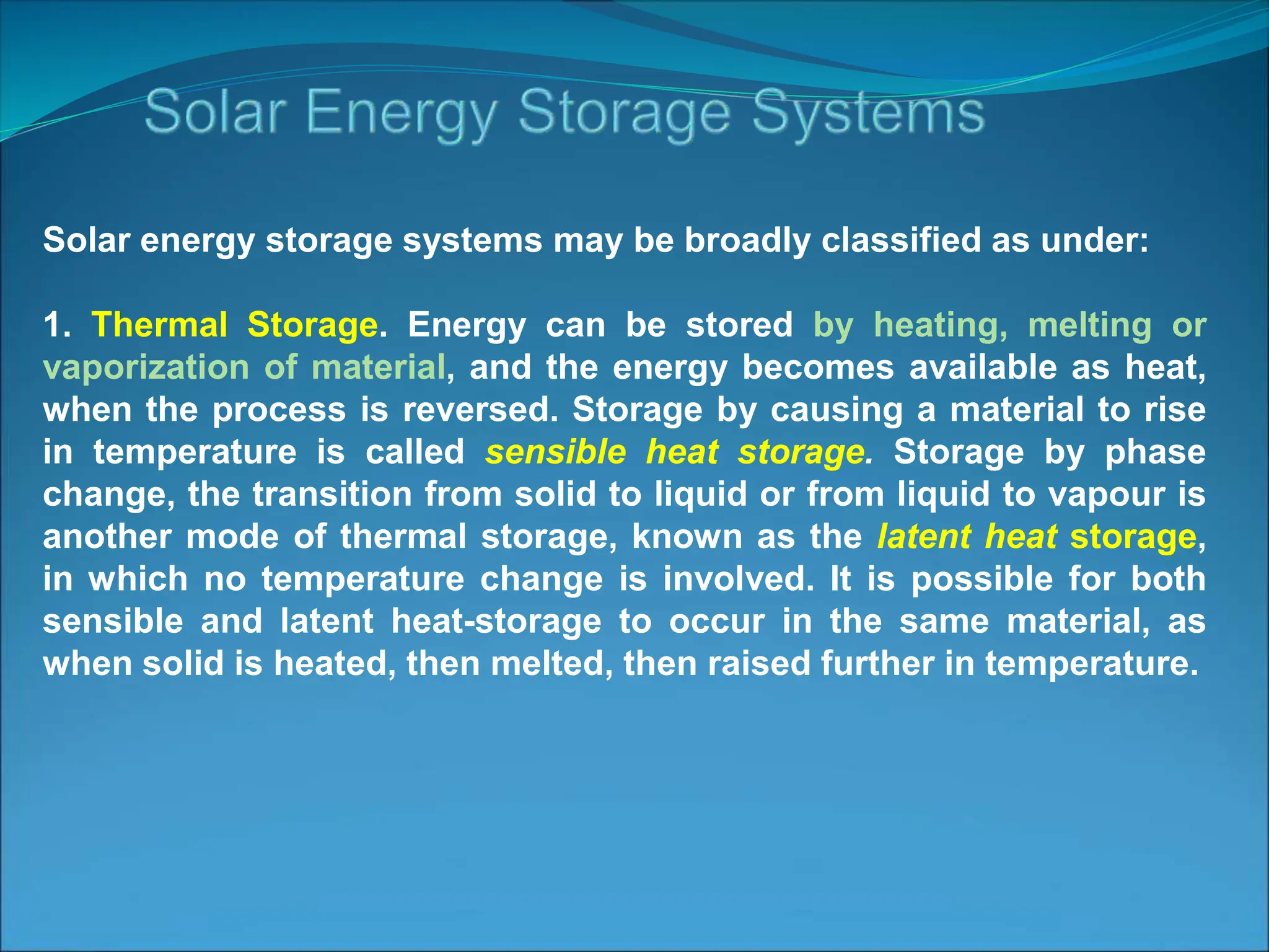 Solar Energy Storage and its application | PPT