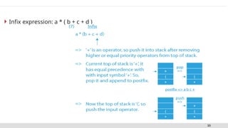 33
 Infix expression: a * ( b + c + d )
 