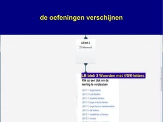 de oefeningen verschijnen
LB blok 3 Woorden met 4/5/6-letters
 