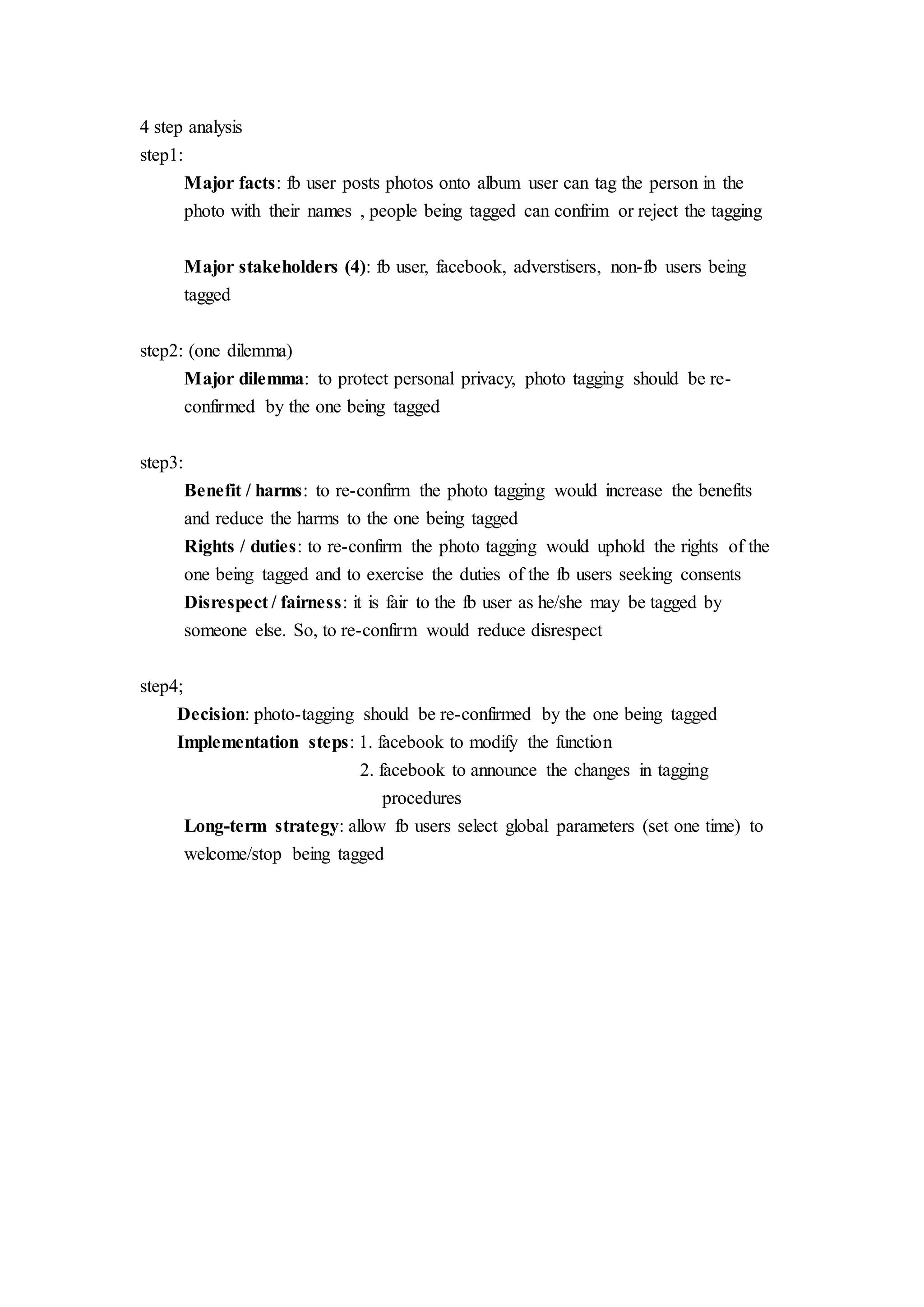 4 Step Analysis 4 Step Analysis