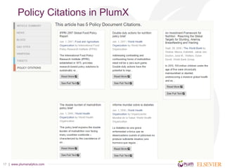 | www.plumanalytics.com17
Policy Citations in PlumX
 