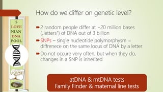 How do we differ on genetic level?
2 random people differ at ~20 million bases
(„letters“) of DNA out of 3 billion
SNPs ...