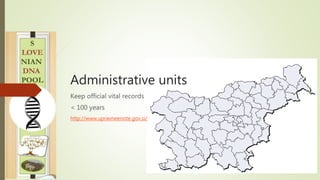Administrative units
Keep official vital records
< 100 years
http://www.upravneenote.gov.si/
 