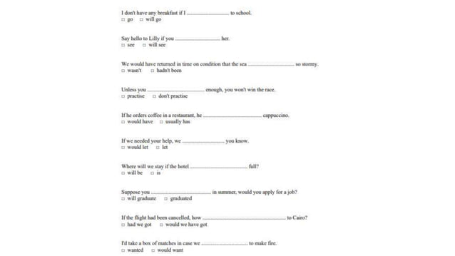Conditional Sentences And Its Types