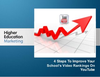 4 Steps To Improve Your School’s
Video Rankings On YouTube
Slide 1
4 Steps To Improve Your
School’s Video Rankings On
YouTube
 