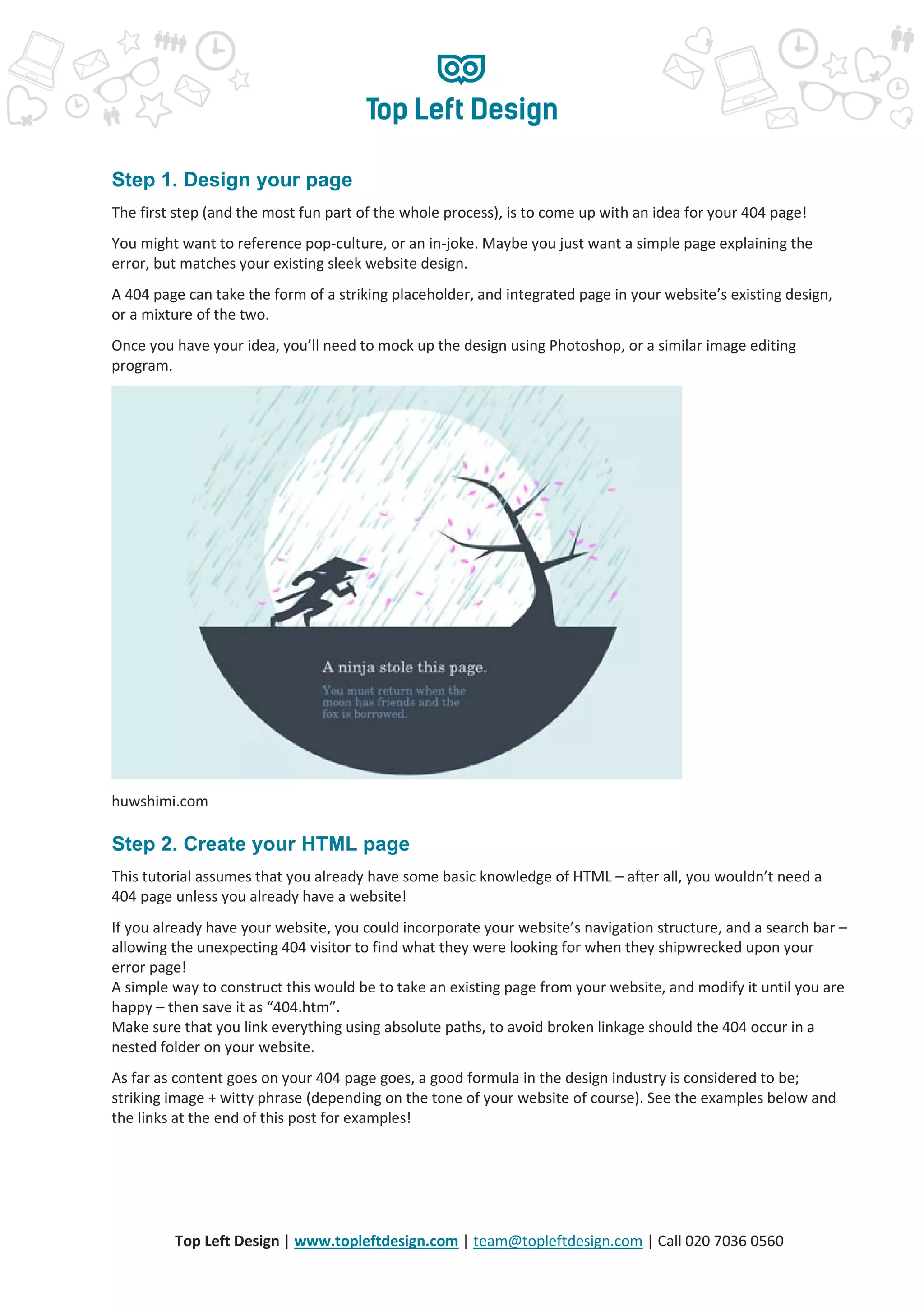 Html 404 4 steps to make a custom 404 error page | PDF