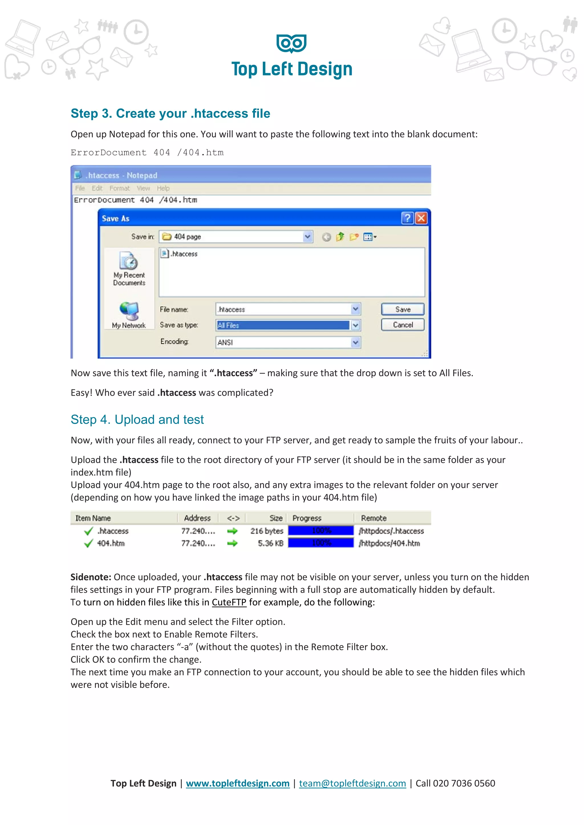 4 steps to make a custom 404 error page | PDF