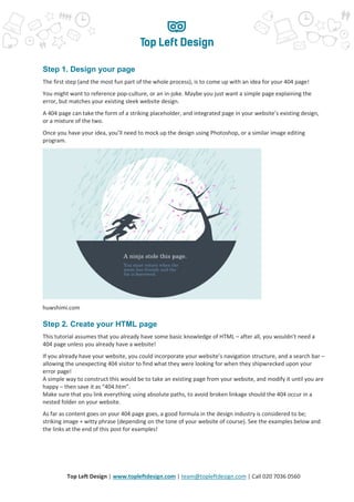 4 steps to make a custom 404 error page | PDF