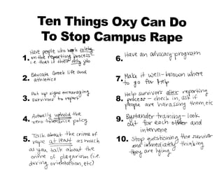 End Campus Sexual Assault at Oxy