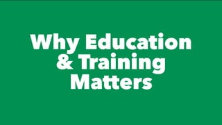 Why Education
& Training
Matters
 