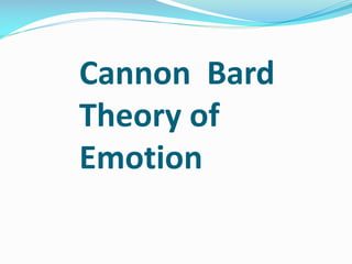 Cannon Bard
Theory of
Emotion
 