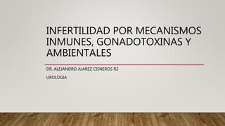 INFERTILIDAD POR MECANISMOS
INMUNES, GONADOTOXINAS Y
AMBIENTALES
DR. ALEJANDRO JUAREZ CISNEROS R2
UROLOGIA
 